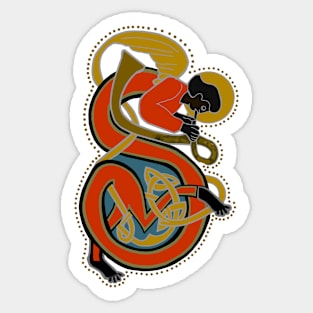 Dark Angel Letter S Ochre Sticker